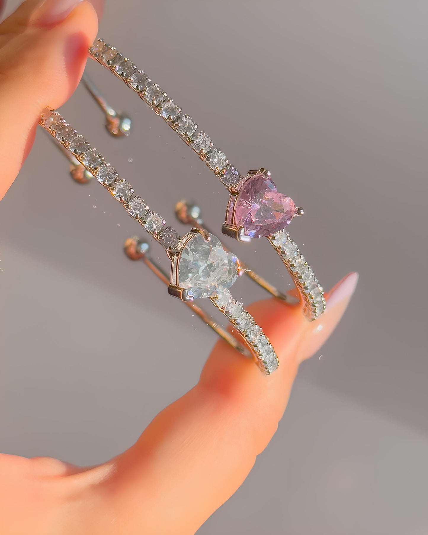 Crystal Heart Flex Bracelet