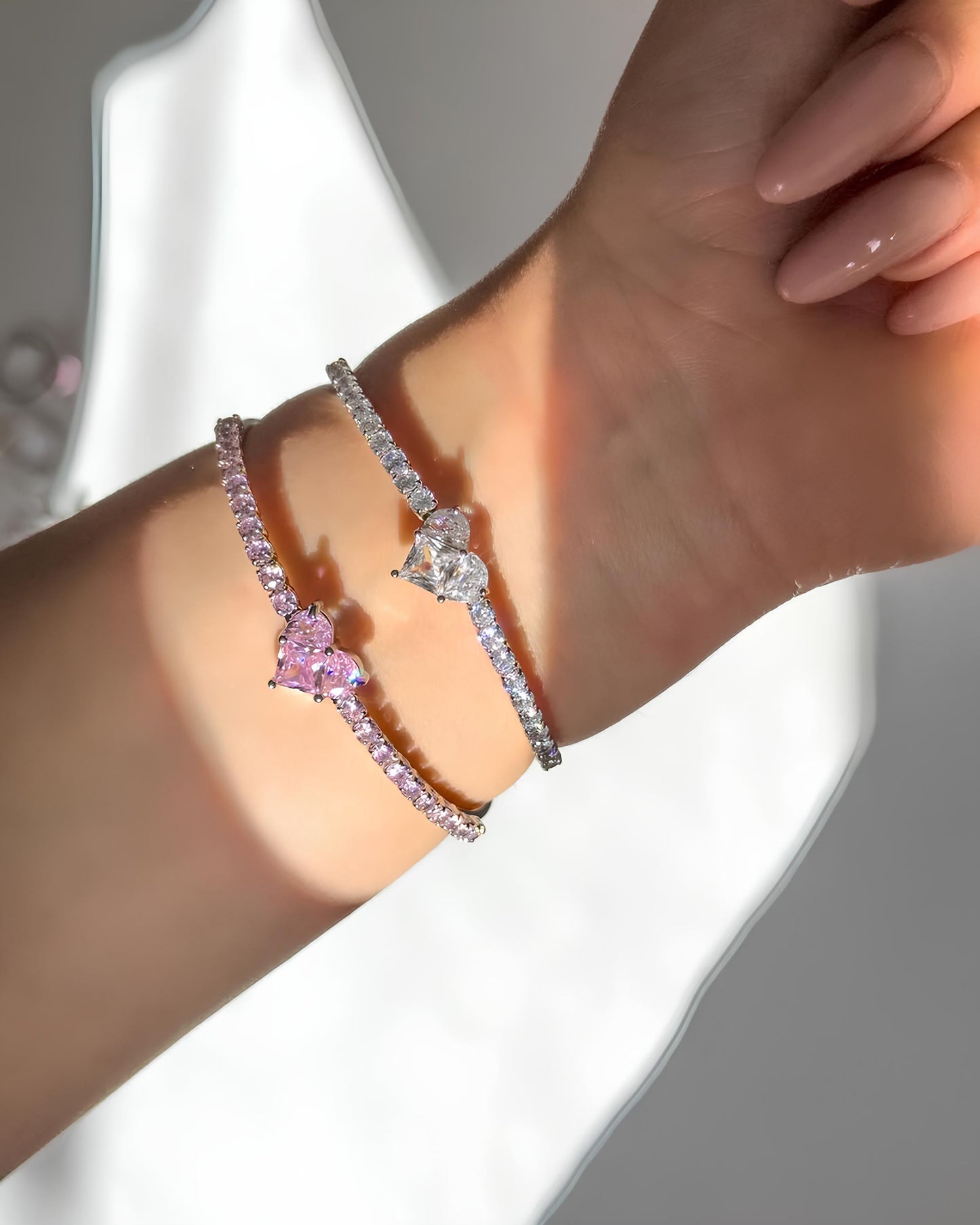 Crystal Heart Flex Bracelet