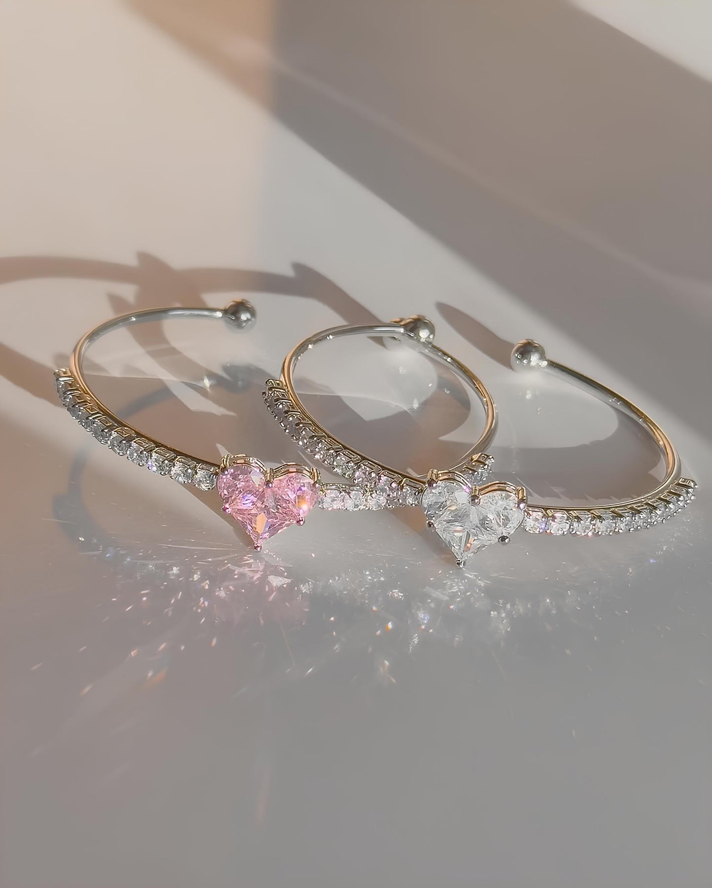Crystal Heart Flex Bracelet