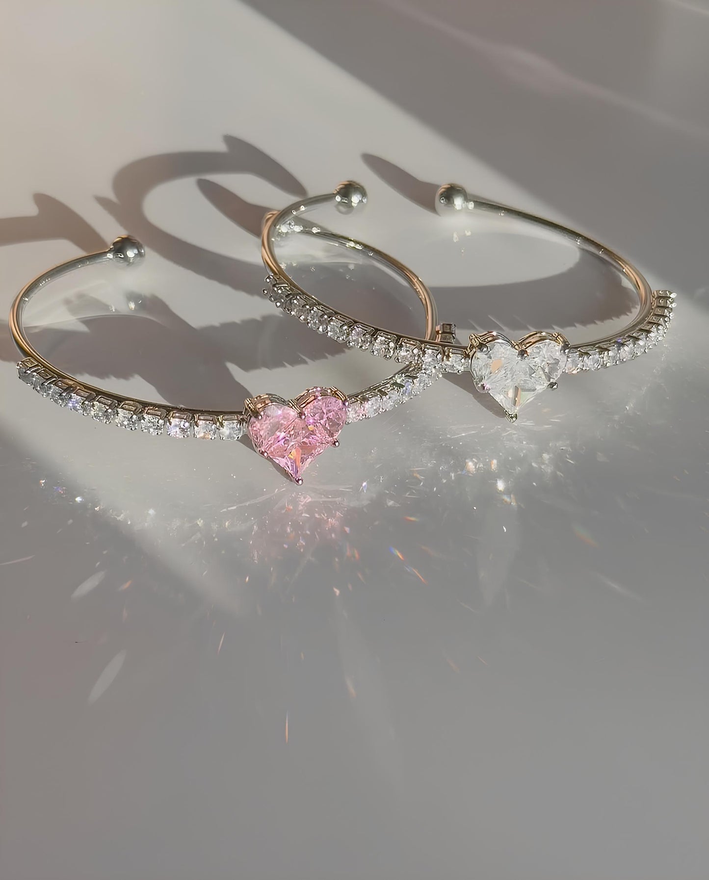 Crystal Heart Flex Bracelet