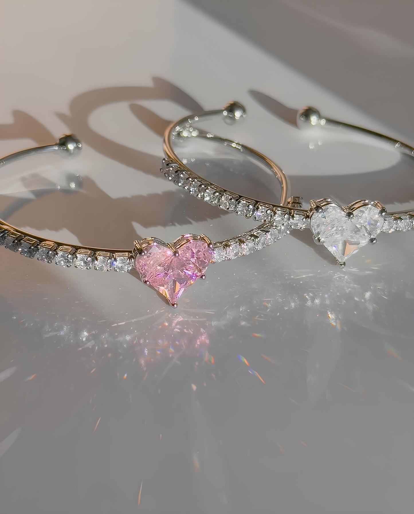 Crystal Heart Flex Bracelet