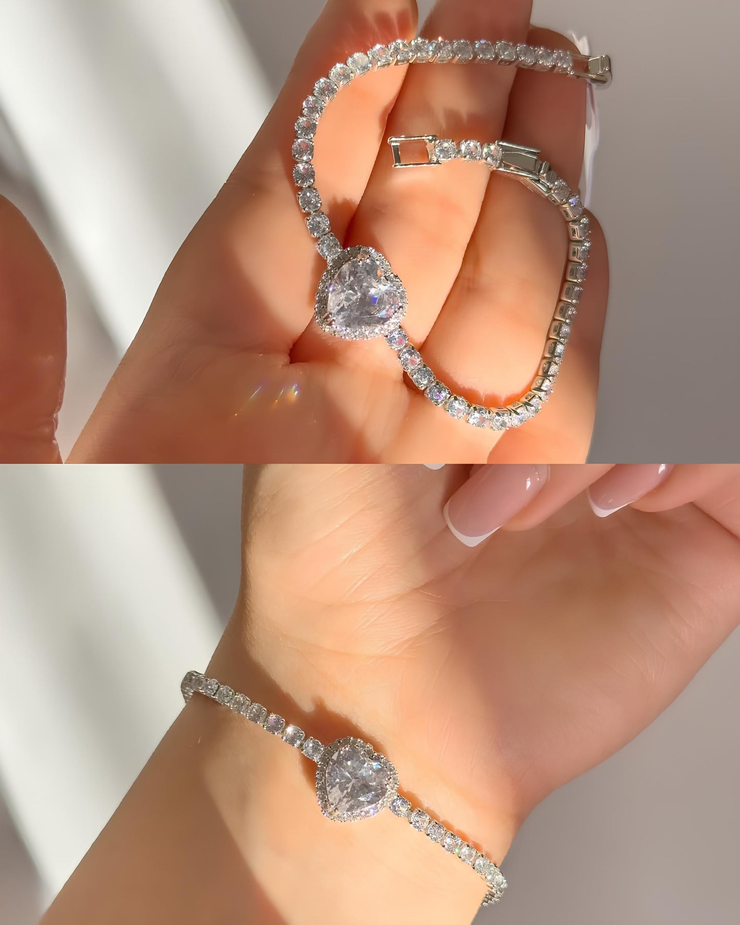 Crystal Heart Tennis Bracelet