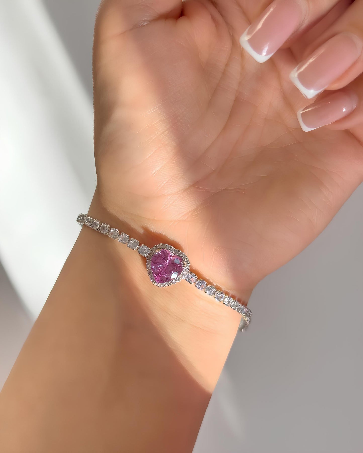 Crystal Heart Tennis Bracelet