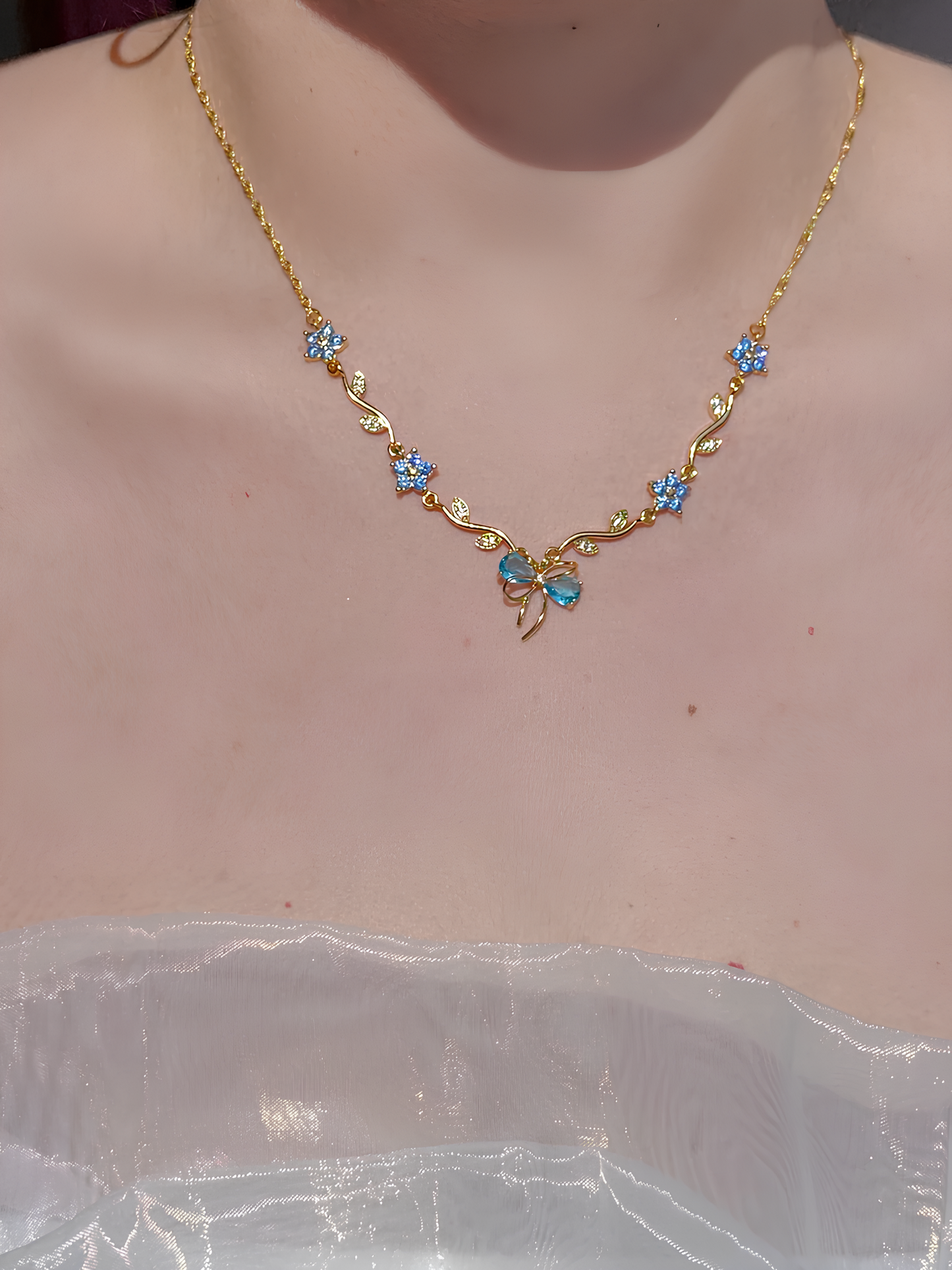 Ribbon Flower Necklace