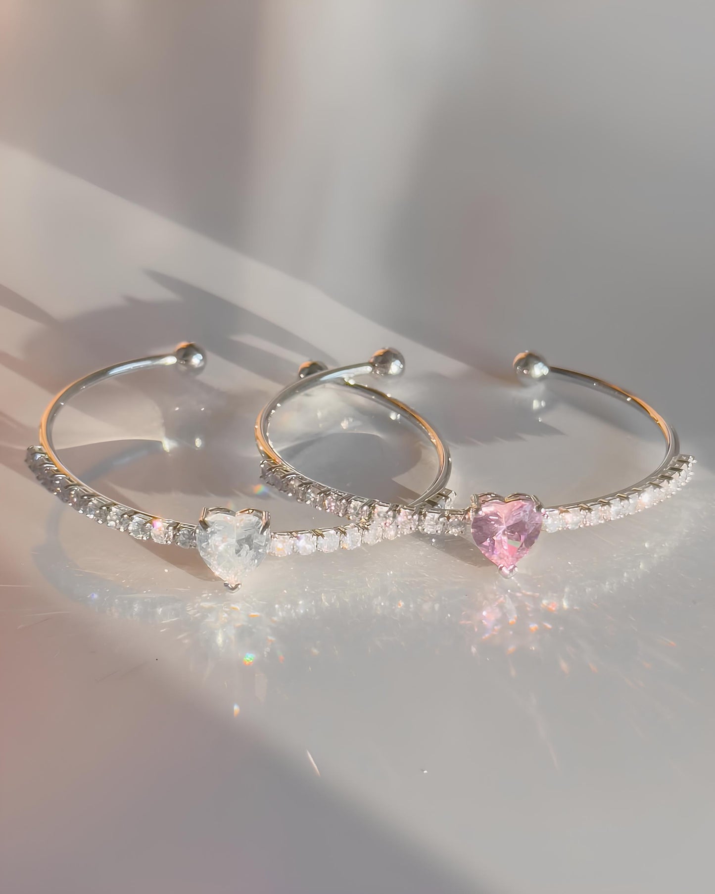 Crystal Heart Flex Bracelet