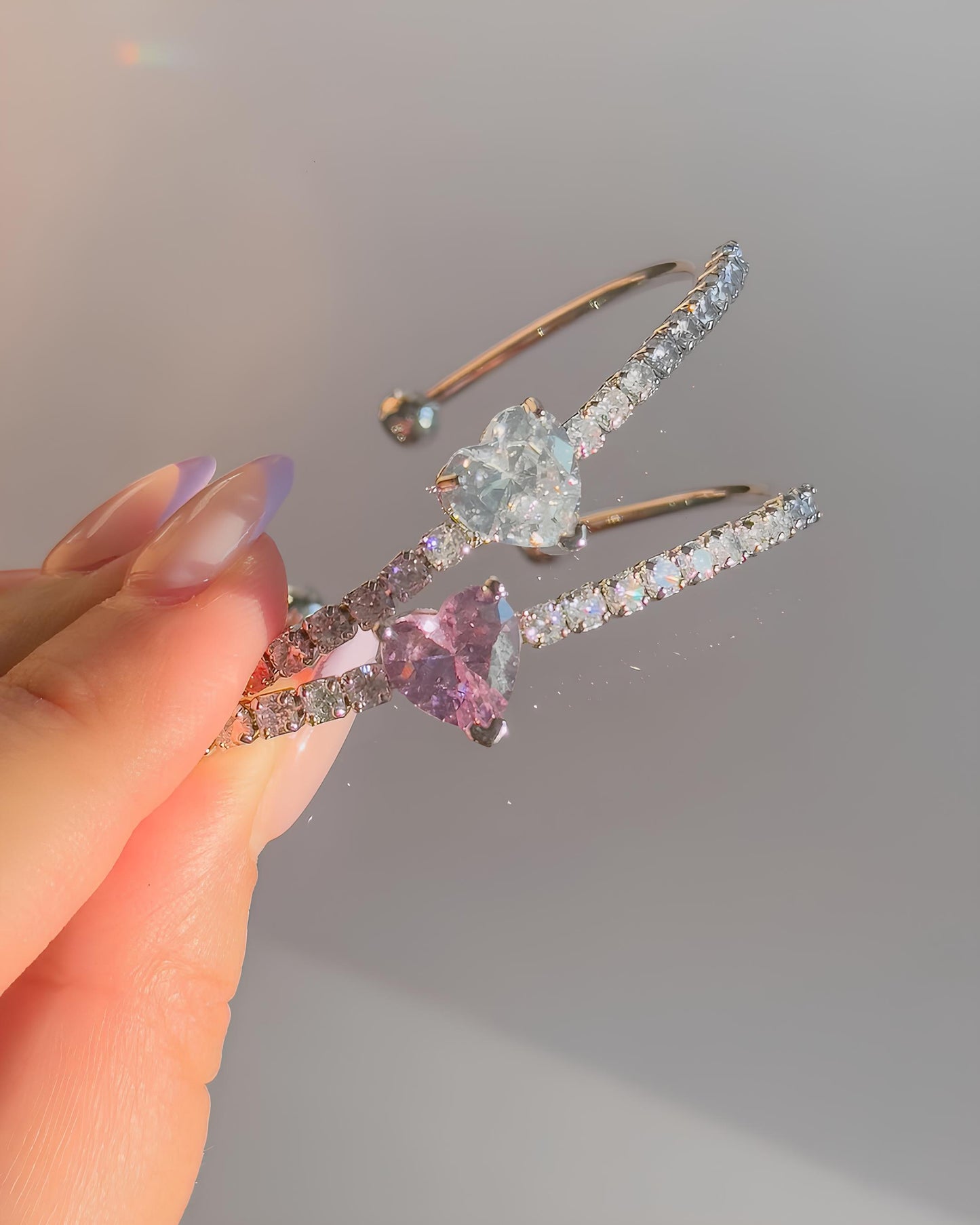Crystal Heart Flex Bracelet