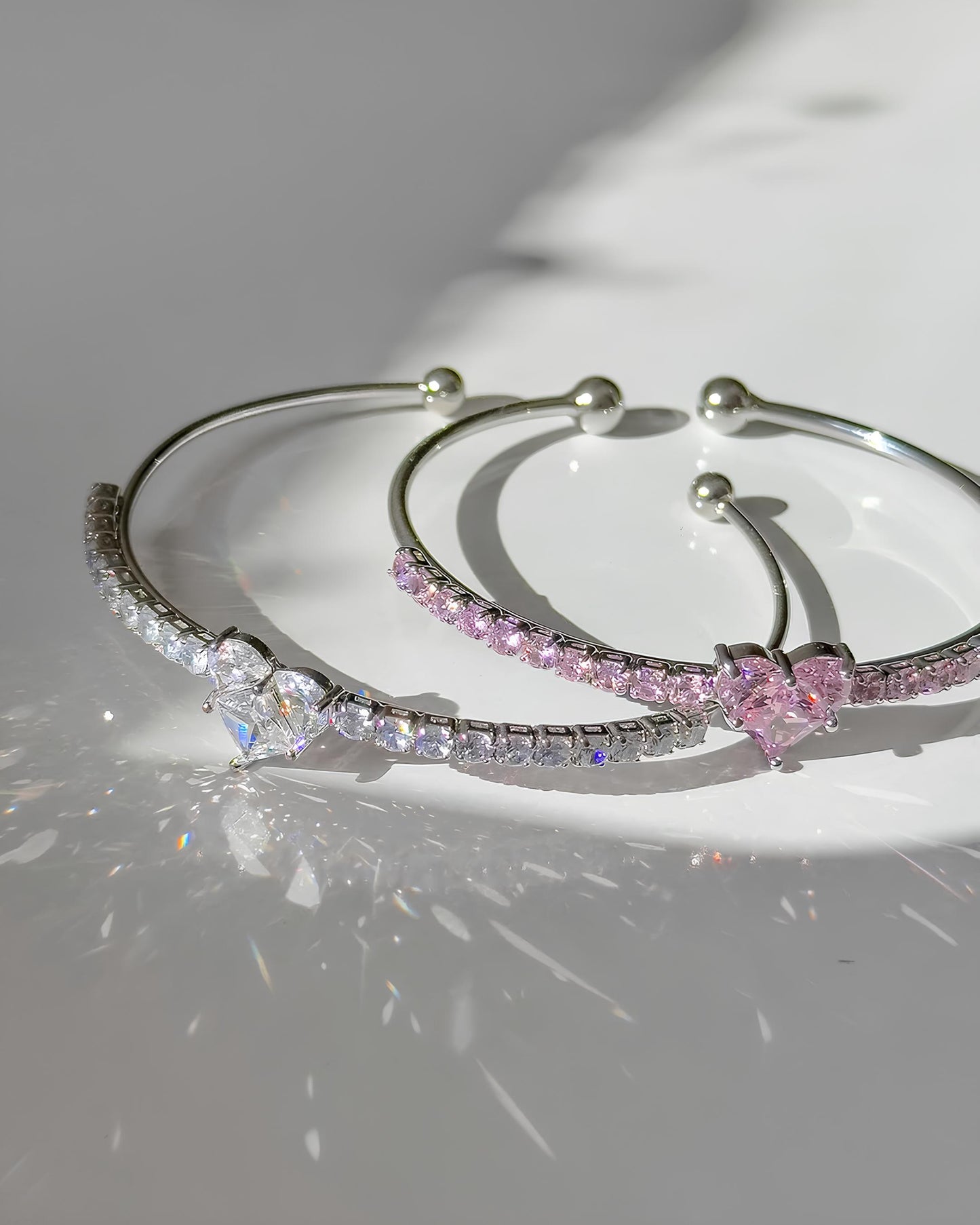 Crystal Heart Flex Bracelet