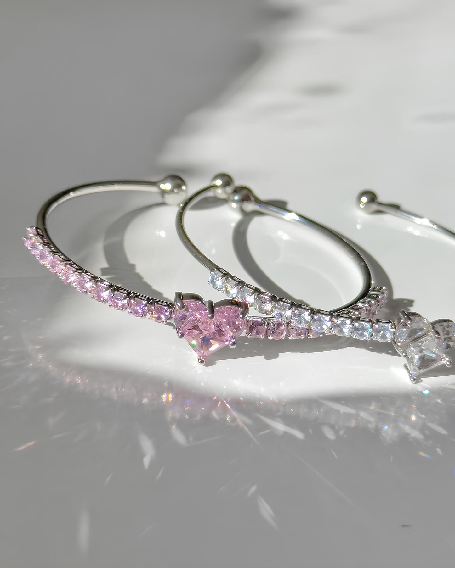 Crystal Heart Flex Bracelet
