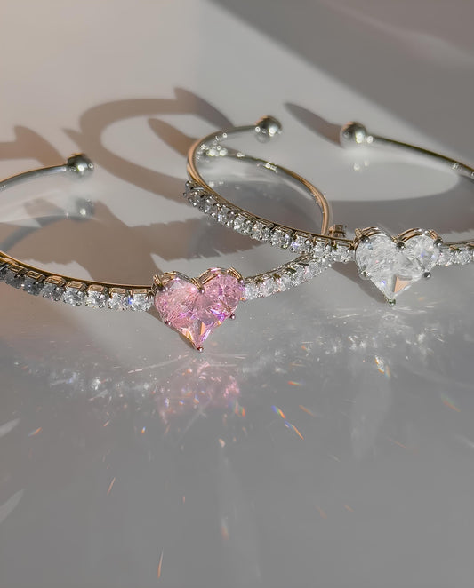 Crystal Heart Flex Bracelet